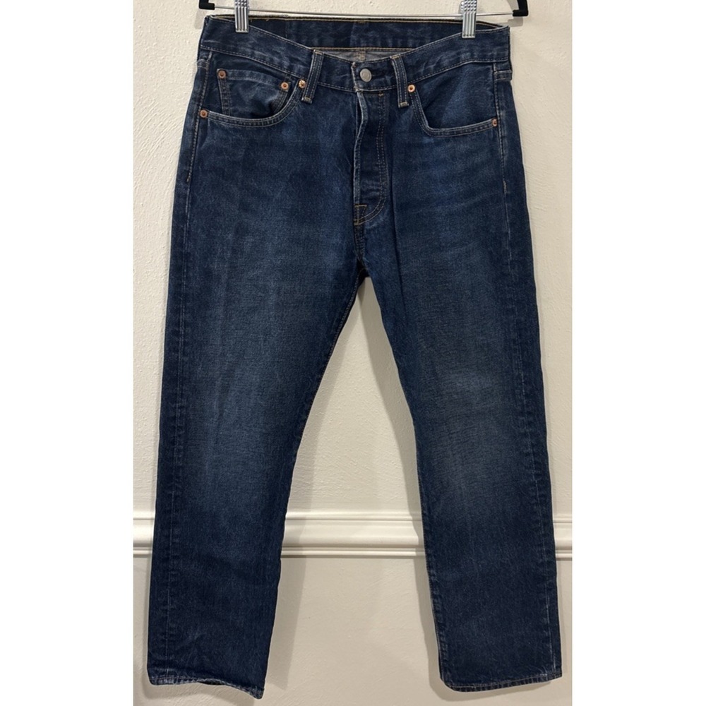 Levi's 501 Jeans Mens 31x30 Blue Button Fly Straight Fit Denim
